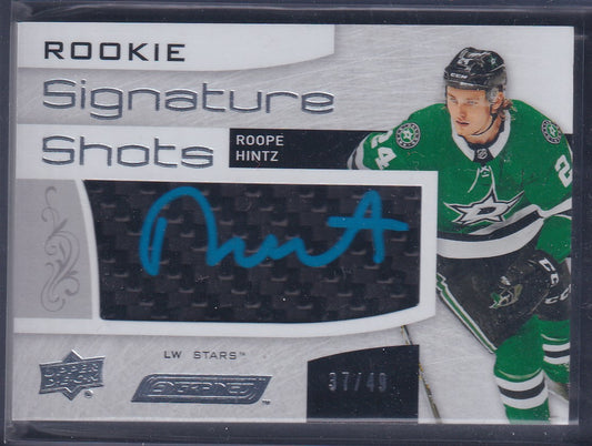 ROOPE HINTZ - 2018 Upper Deck Engrained Rookie Signature Shots Auto #RSS-RH, /49