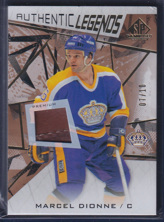 MARCEL DIONNE - 2021 SP Game Used Authentic Legends Patch #118, /10, corner ding
