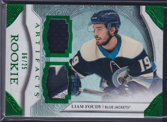 LIAM FOUDY - 2020 Upper Deck Artifacts Rookie Dual Patch #162, /25