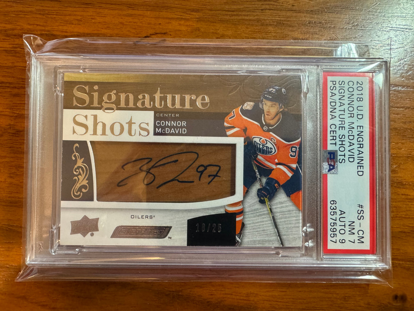 CONNOR MCDAVID - 2018 UD Engrained Signature Shots Auto #SS-CM, /25