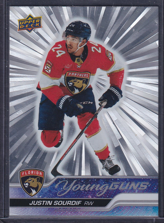 JUSTIN SOURDIF - 2023 Upper Deck Young Guns SILVER OUTBURST #471