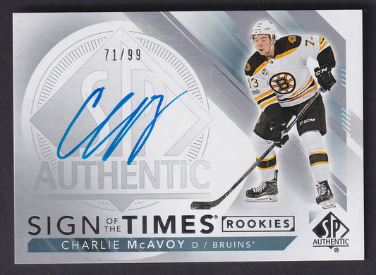 CHARLIE MCAVOY - 2017 SP Authentic Sign of the Times Rookies Auto #SOTR-CM, /99