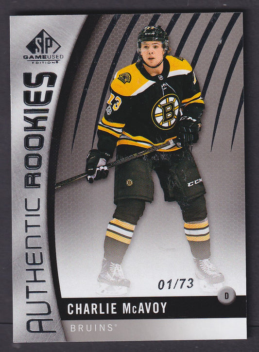 CHARLIE MCAVOY - 2017 SP Game Used Authentic Rookies #87, /73 - FIRST PRINT