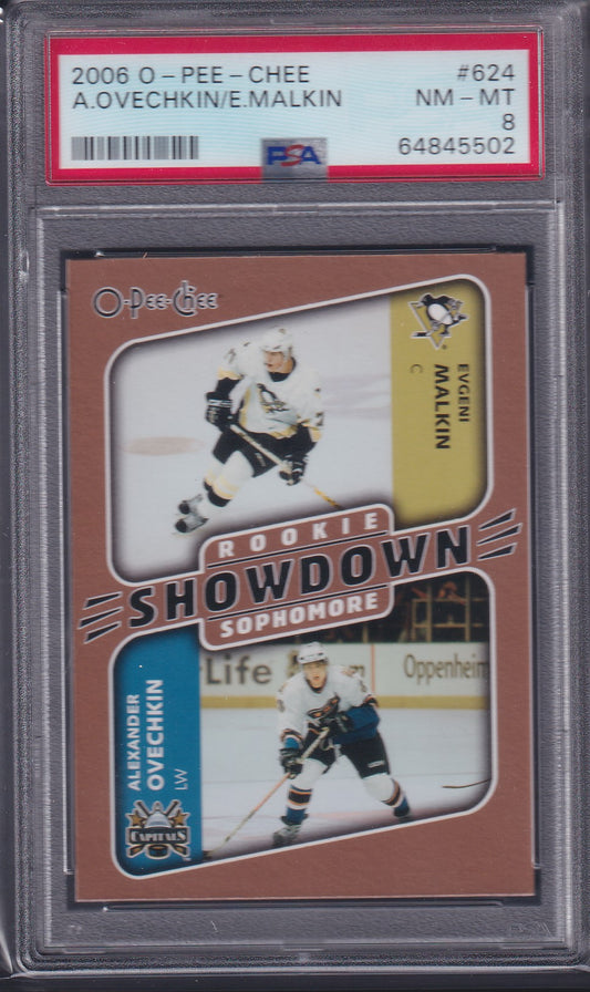 OVECHKIN / MALKIN - 2006 O-Pee-Chee Rookie Showdown Sophomore #624, PSA 8