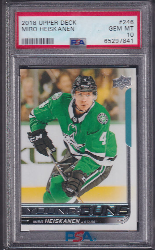 MIRO HEISKANEN - 2018 Upper Deck Young Guns #246, PSA 10