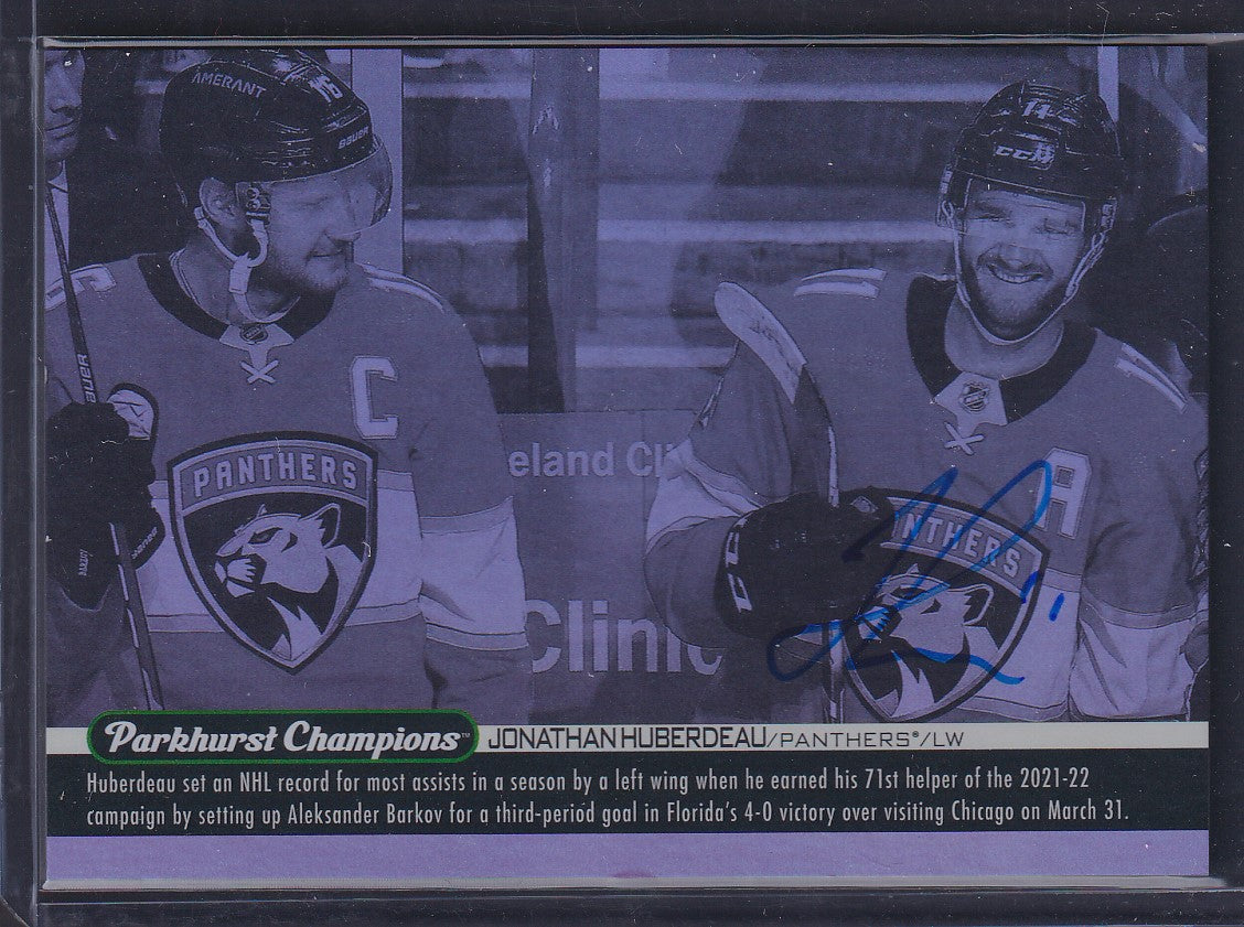 JONATHAN HUBERDEAU - 2022 Parkhurst Champions WIRE IMAGE Auto SSP #WI-20