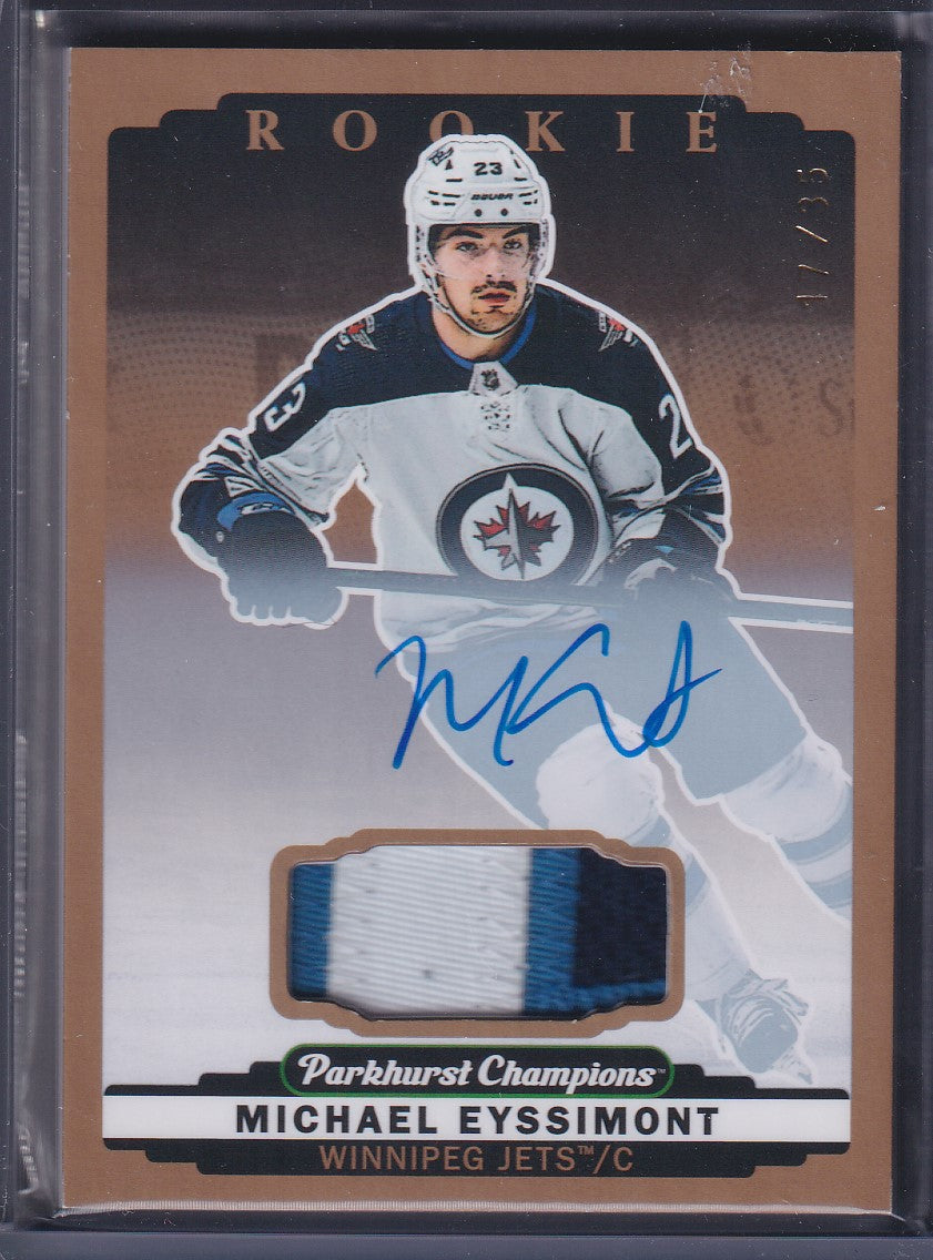 MICHAEL EYSSIMONT - 2022 Parkhurst Champions Rookie Auto Patch #292, /35