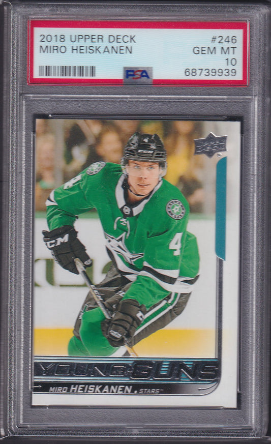 MIRO HEISKANEN - 2018 Upper Deck Young Guns #246, PSA 10