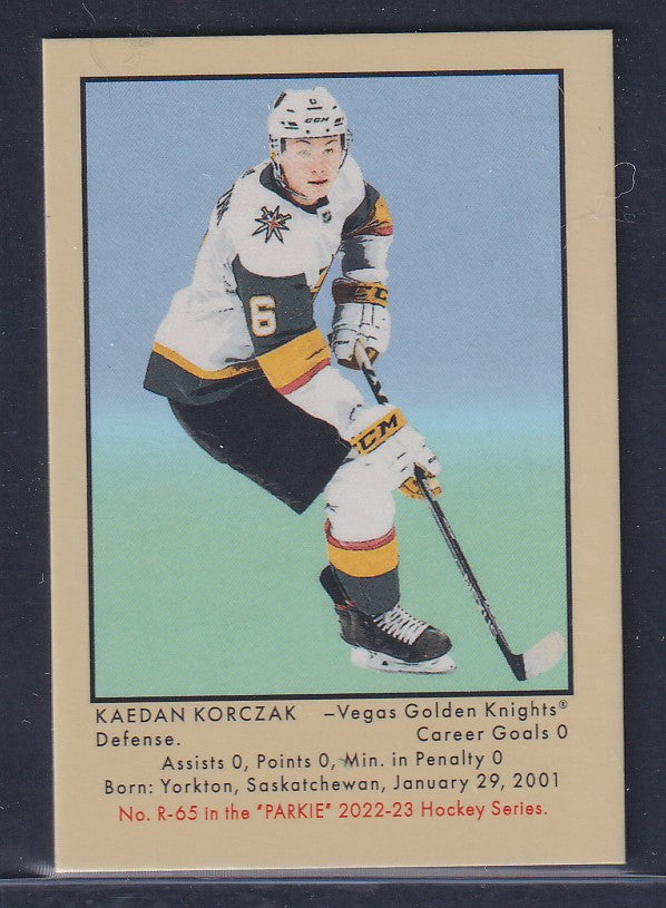 KAEDAN KORCZAK - 2022 Parkhurst Mini WRAPPER BACK #R-65