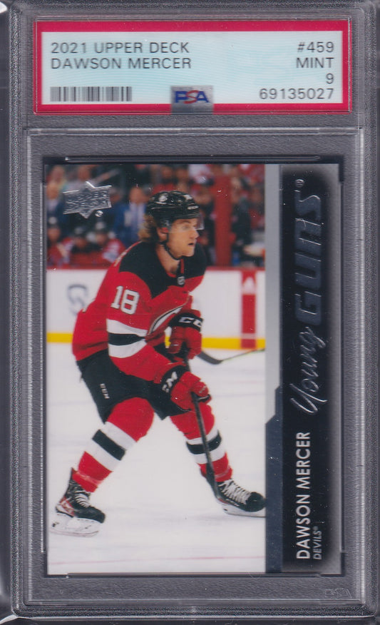 DAWSON MERCER - 2021 Upper Deck Young Guns #459, PSA 9