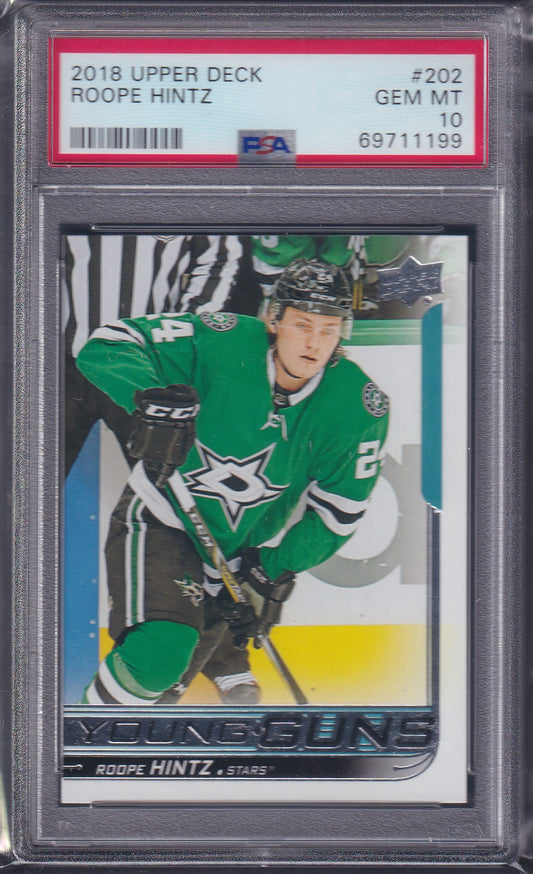 ROOPE HINTZ - 2018 Upper Deck Young Guns #202, PSA 10