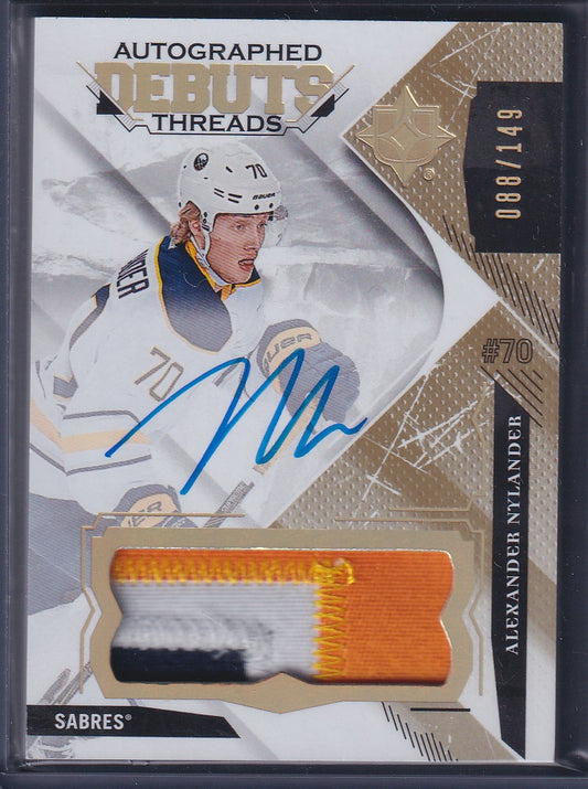 ALEXANDER NYLANDER - 2017 Ultimate Autographed Debuts Threads Auto #DTA-AN, /149