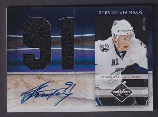 STEVEN STAMKOS - 2010 Panini Limited Auto Patch #21, /49 (crease)