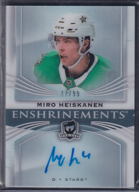 MIRO HEISKANEN - 2018 The Cup Enshrinements Rookie Auto #E-MH, /99