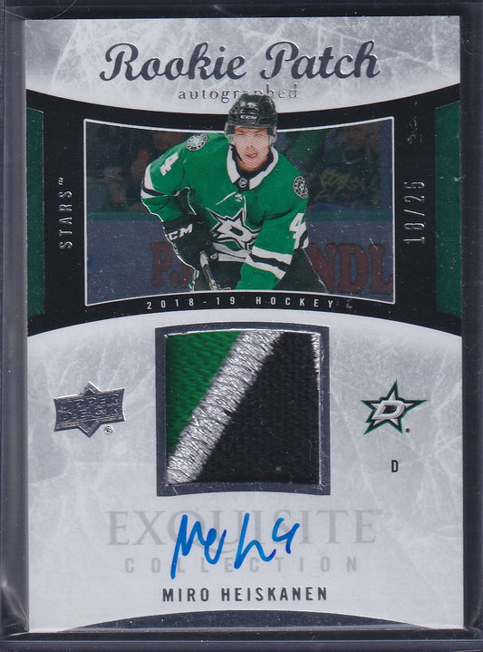 MIRO HEISKANEN - 2018 Upper Deck Exquisite Rookie Auto Patch #05T-MH, /25