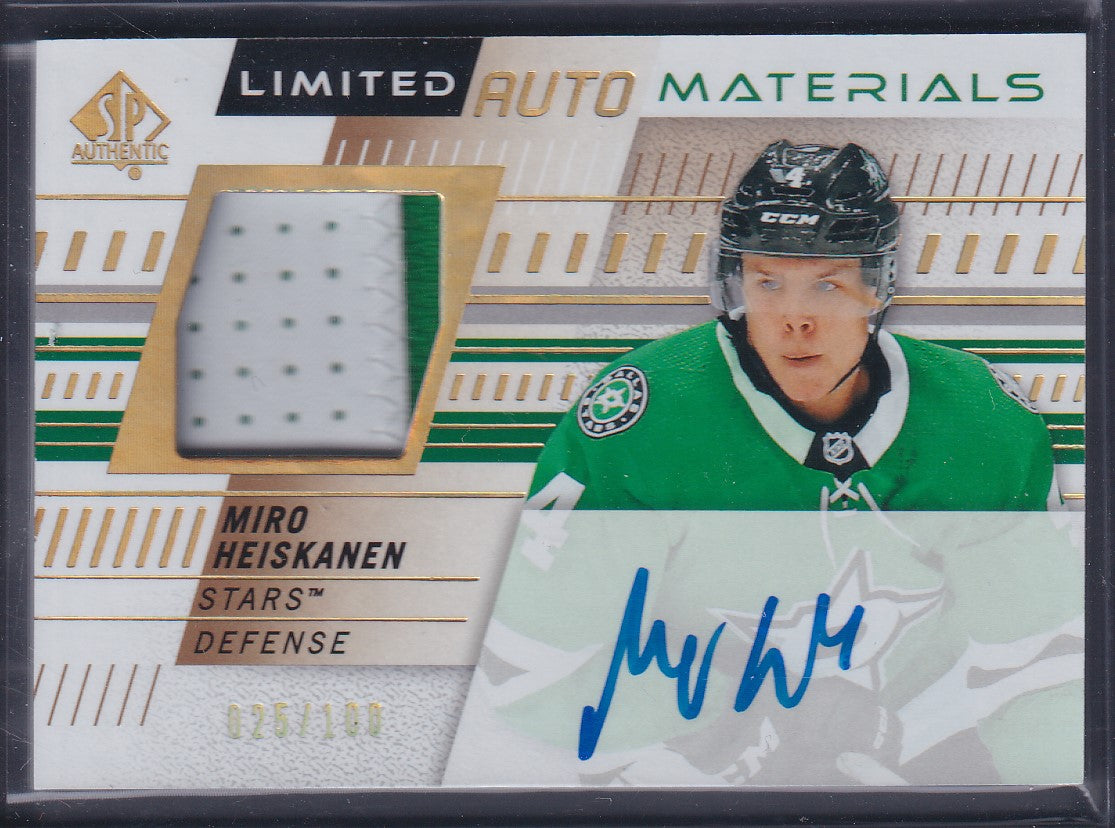 MIRO HEISKANEN - 2019 SP Authentic Limited Auto Materials #59, /100