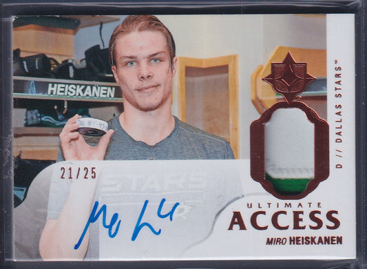 MIRO HEISKANEN - 2018 Ultimate Access Rookie Auto Patch #UAA-MH, /25 (corner)