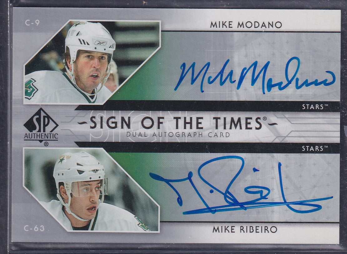 MODANO / RIBEIRO - 2006 SP Authentic Sign of the Times Dual Auto #ST-MR