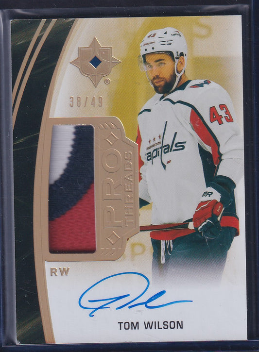 TOM WILSON - 2020 Ultimate Pro Threads Auto Patch #PT-TW, /49 (corner ding)