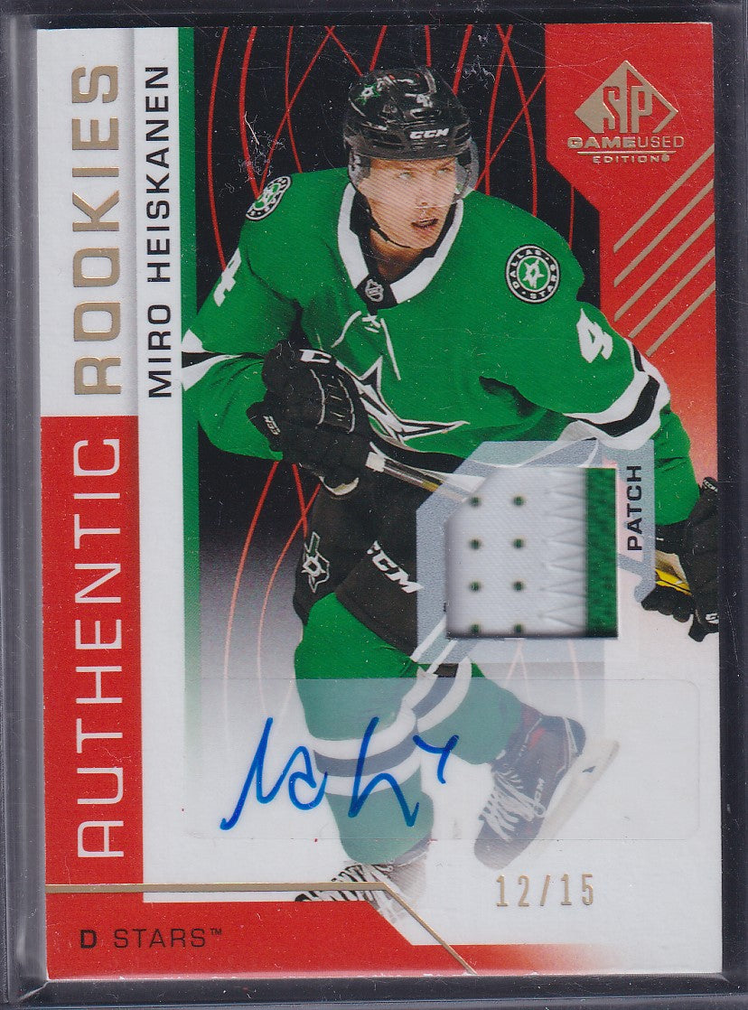 MIRO HEISKANEN - 2018 SP Game Used Authentic Rookies Auto Patch #190, /15