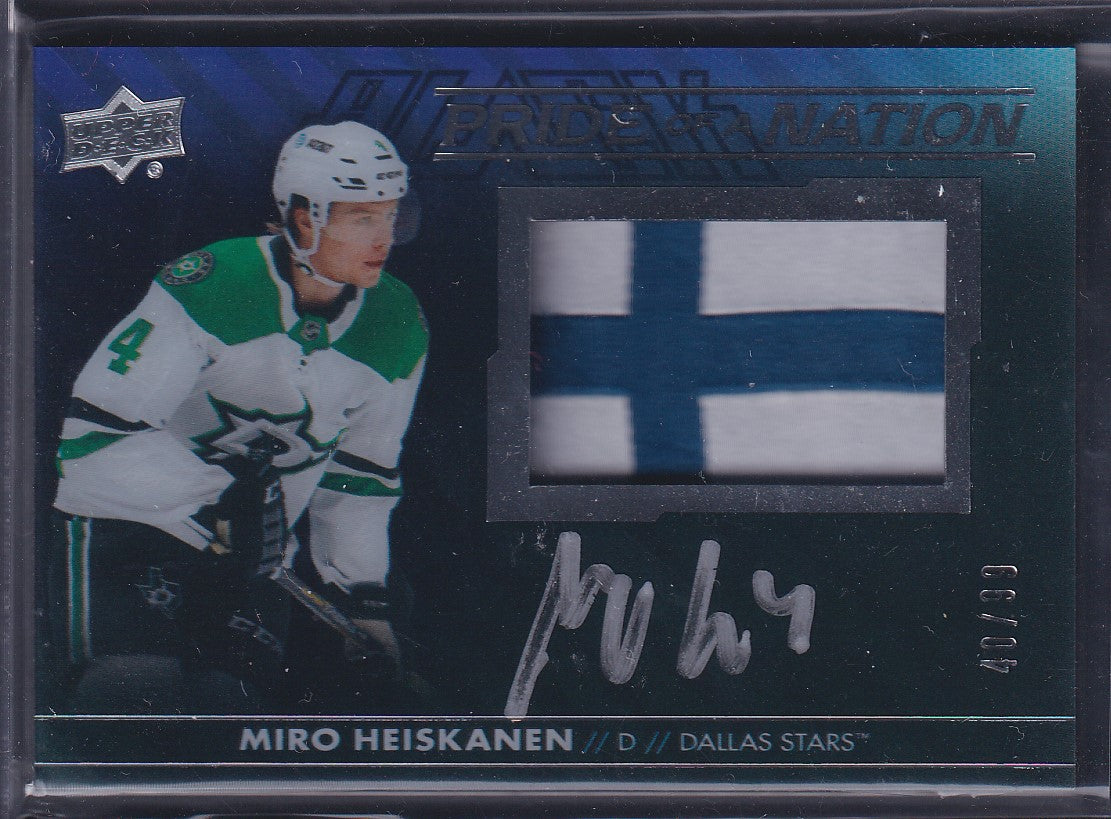 MIRO HEISKANEN - 2021 Upper Deck Black Pride of a Nation Auto #PON-MH, /99