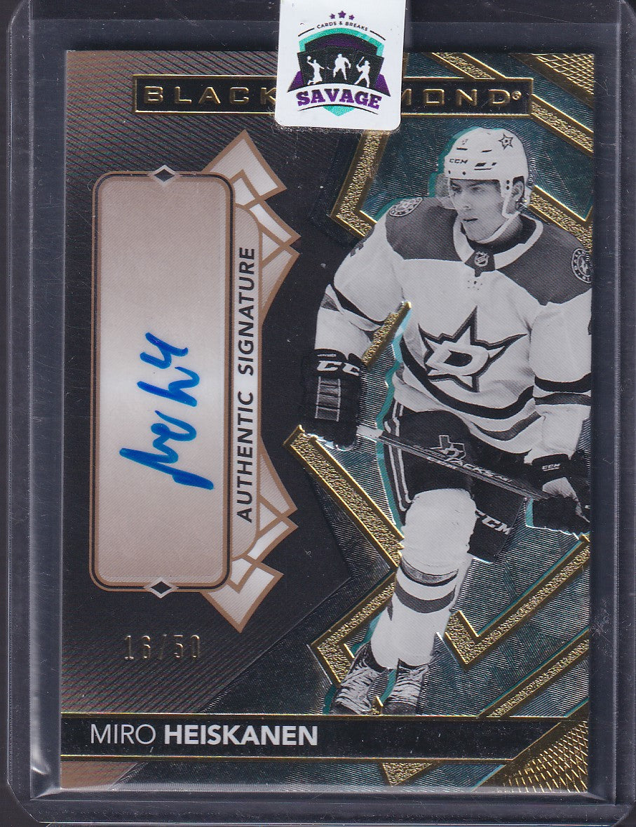 MIRO HEISKANEN - 2020 Upper Deck Black Diamond Authentic Signature #BDB-MH, /50