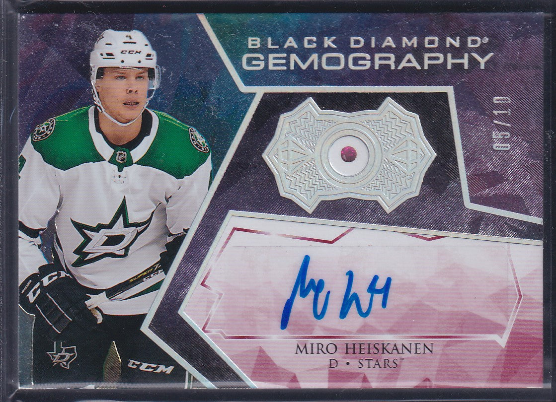 MIRO HEISKANEN - 2020 Upper Deck Black Diamond Gemography Auto #G-MH, /10