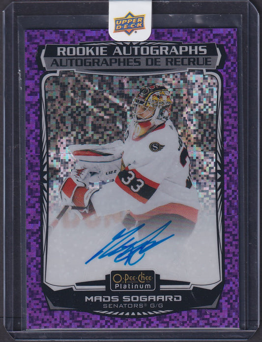 MADS SOGAARD - 2022 O-Pee-Chee Rookie Auto VIOLET PIXELS #R-MS, /99