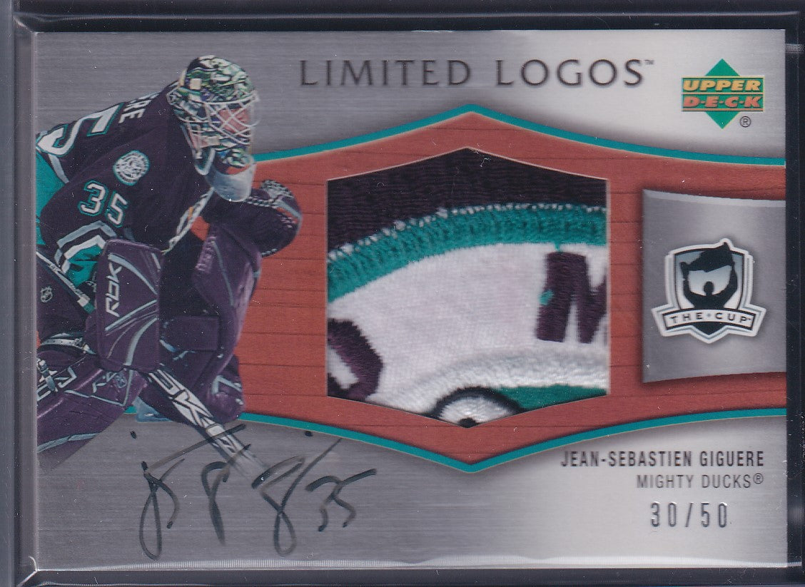 JEAN-SEBASTIEN GIGUERE - 2005 The Cup Limited Logos Auto Patch #LL-JS, /50