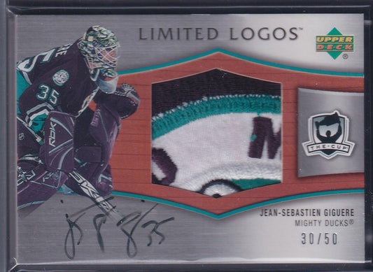 JEAN-SEBASTIEN GIGUERE - 2005 The Cup Limited Logos Auto Patch #LL-JS, /50