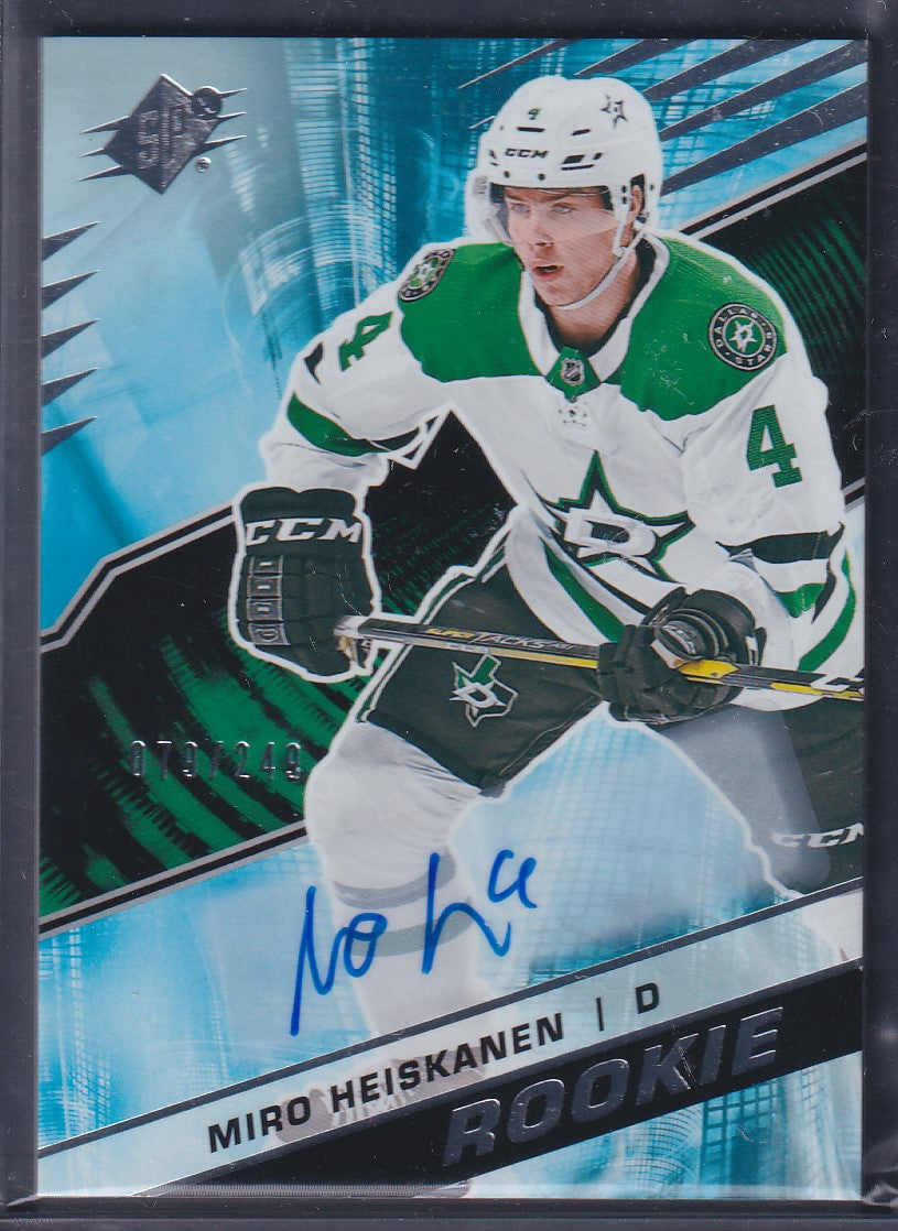 MIRO HEISKANEN - 2018 Upper Deck SPx Rookie Auto #R-MH, /249