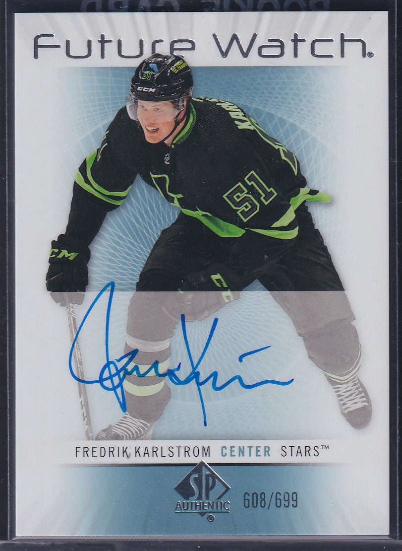 FREDRIK KARLSTROM - 2022 SP Authentic Future Watch Auto #RFWA-KA, /699