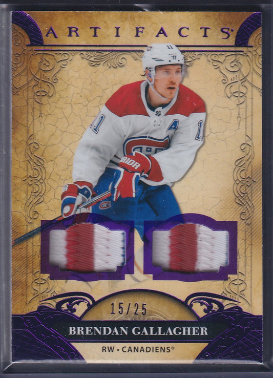 BRENDAN GALLAGHER - 2020 Upper Deck Artifacts Dual Patch #49, /25