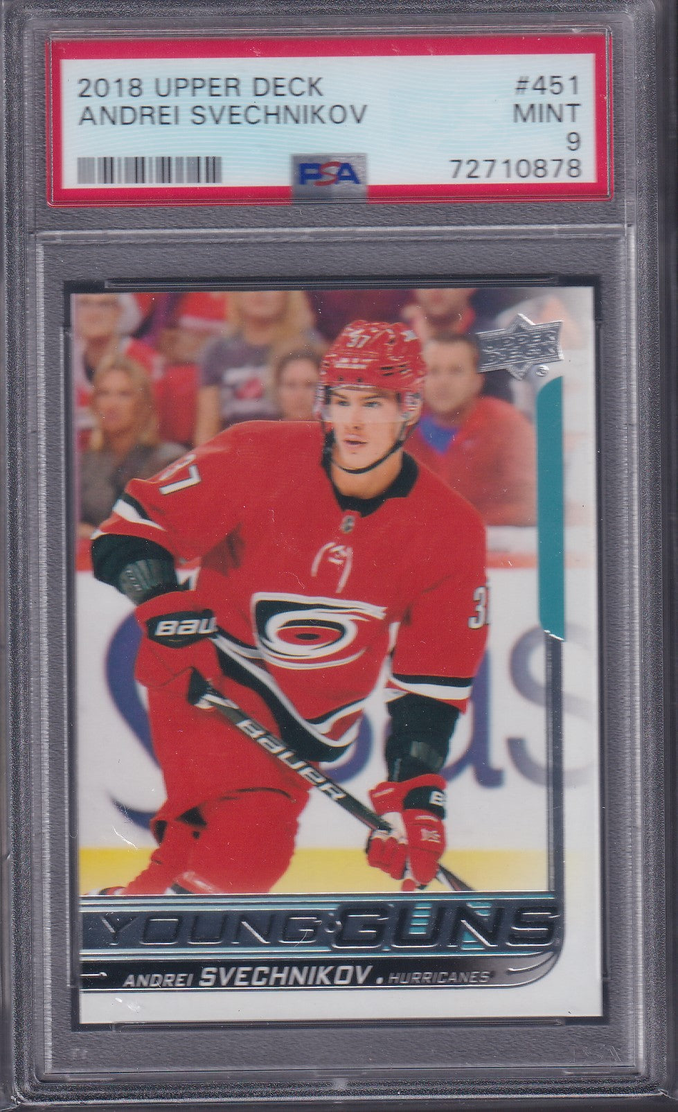 ANDREI SVECHNIKOV - 2018 Upper Deck Young Guns #451, PSA 9