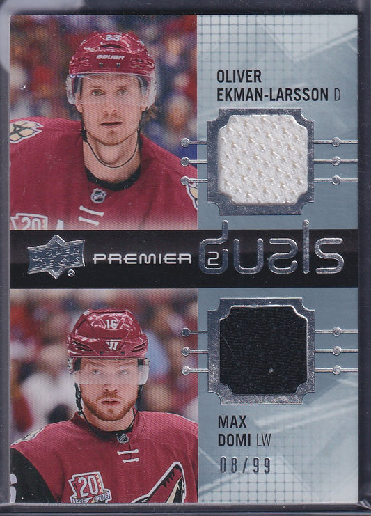 EKMAN-LARSSON / DOMI - 2016 Upper Deck Premier Duals Patches #PD2-ED, /99