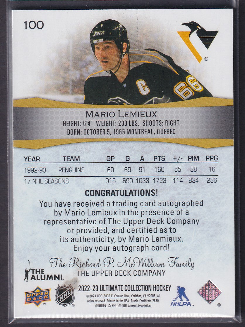 MARIO LEMIEUX - 2022 Ultimate Auto #100