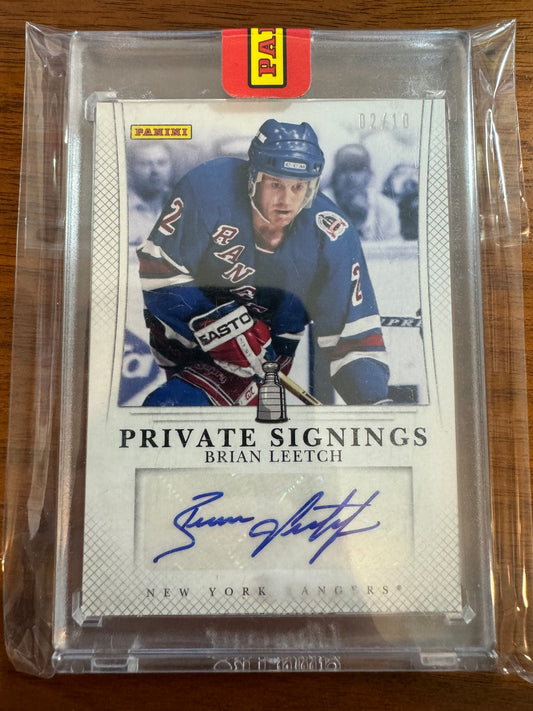 BRIAN LEETCH - 2013 Panini Private Signings Auto #BL, 2/10 JERSEY Match