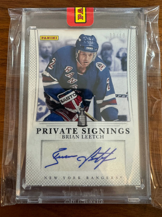 BRIAN LEETCH - 2013 Panini Private Signings Auto #BL, /10