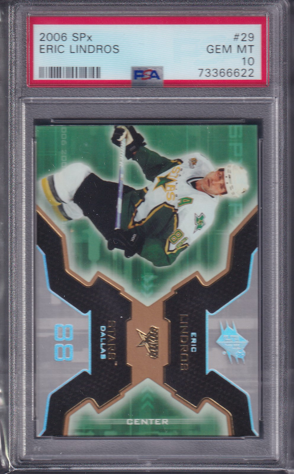 ERIC LINDROS - 2006 SPx #29, PSA 10