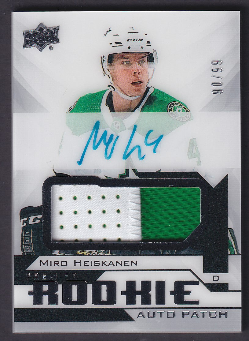 MIRO HEISKANEN - 2018 Upper Deck Premier Rookie Auto Patch #AR-MH, /99