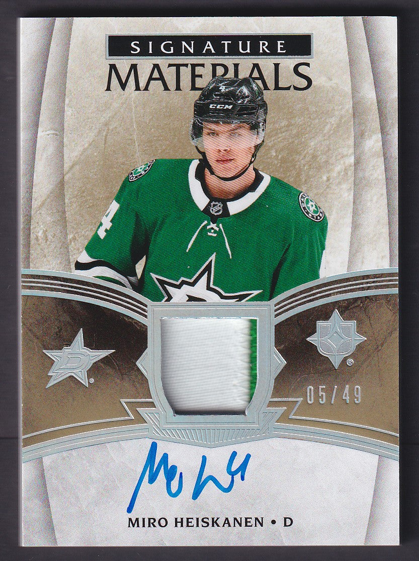 MIRO HEISKANEN - 2018 Upper Deck Ultimate Signature Materials Auto Patch /49