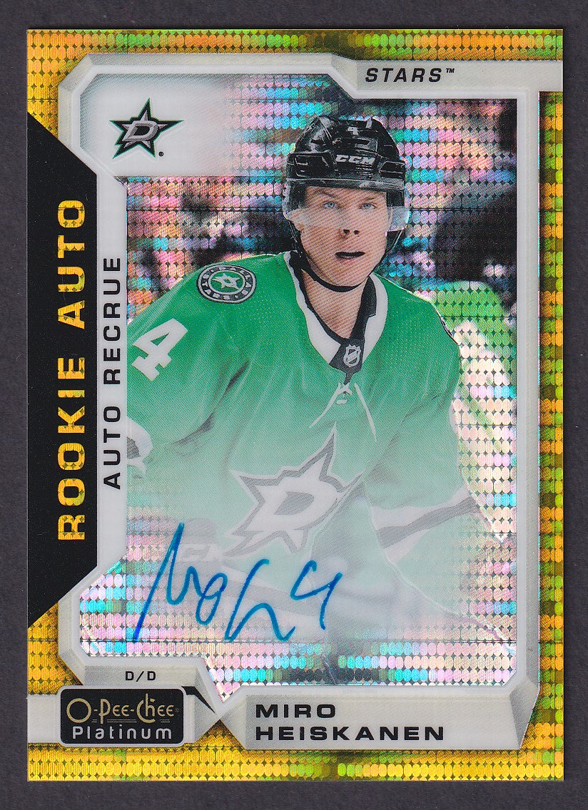 MIRO HEISKANEN - 2018 O-Pee-Chee Rookie SEISMIC GOLD AUTO #R-MH, /25