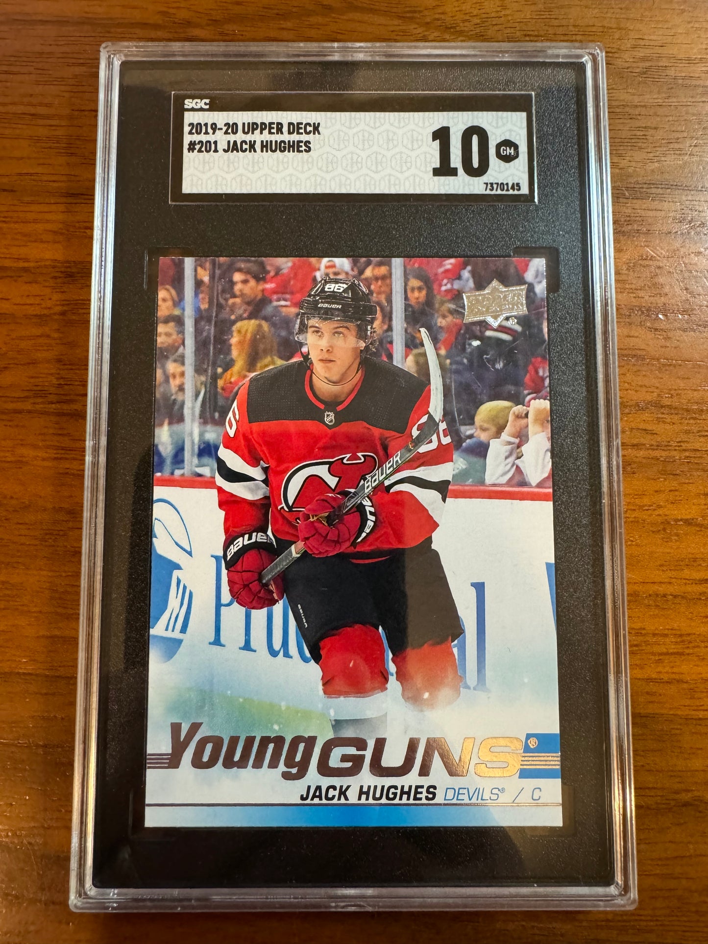 JACK HUGHES - 2019 Upper Deck Young Guns #201, SGC 10