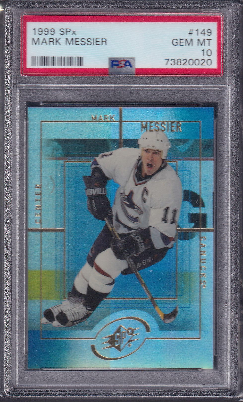 MARK MESSIER - 1999 SPx Hologram #149, PSA 10