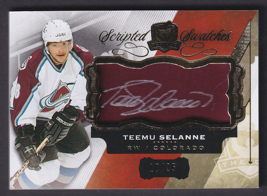 TEEMU SELANNE - 2015 The Cup Scripted Swatches Auto #SW-TS, /35