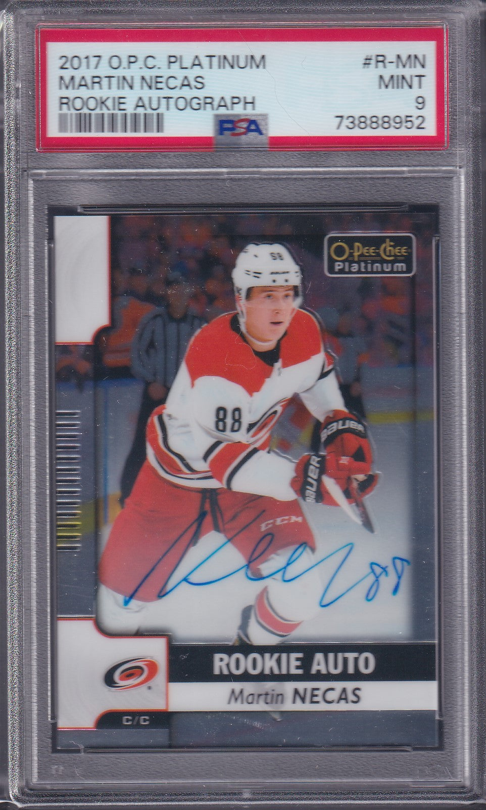 MARTIN NECAS - 2017 O-Pee-Chee Platinum Rookie Auto #R-MN, PSA 9