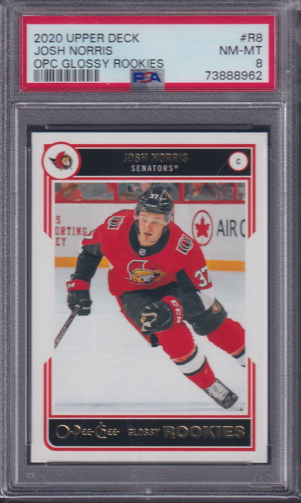 JOSH NORRIS - 2020 O-Pee-Chee Glossy Rookies #R8, PSA 8