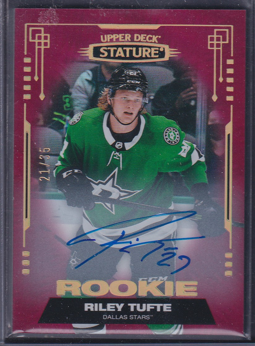 RILEY TUFTE - 2021 Upper Deck Stature Rookie Auto #169, /35