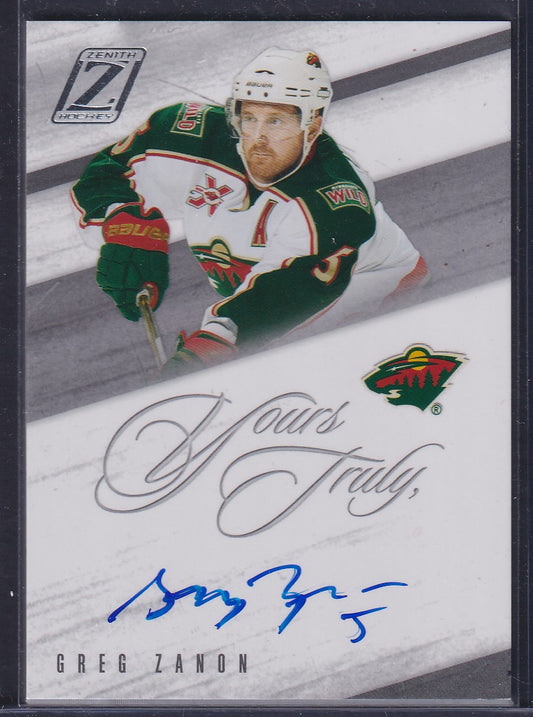 GREG ZANON - 2011 Panini Zenith Yours Truly Auto #GZ