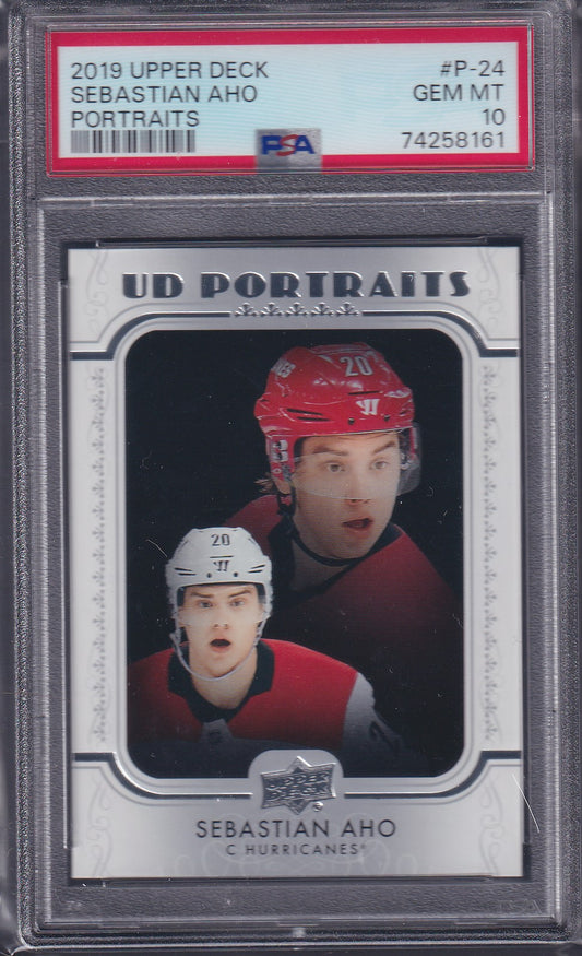 SEBASTIAN AHO - 2019 Upper Deck UD Portraits #P-24, PSA 10